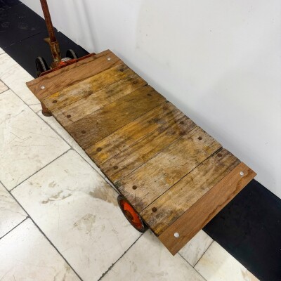 Antique Wooden Tuglift Trolley