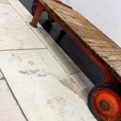 Antique Wooden Tuglift Trolley