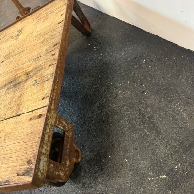 Antique Wooden Tuglift Trolley