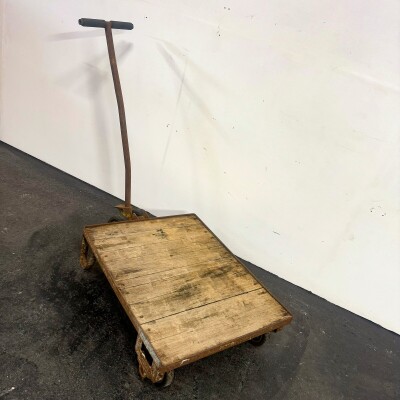 Antique Wooden Tuglift Trolley