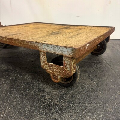 Antique Wooden Tuglift Trolley