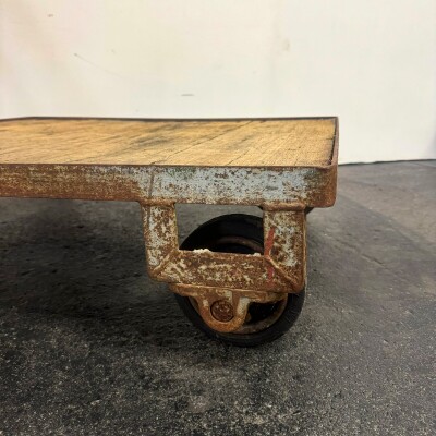Antique Wooden Tuglift Trolley