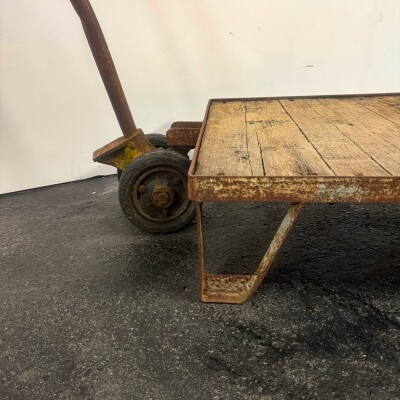 Antique Wooden Tuglift Trolley