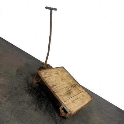 Antique Wooden Tuglift Trolley