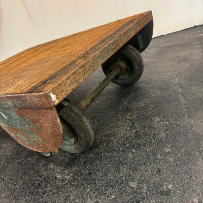 Antique Wooden Tuglift Trolley