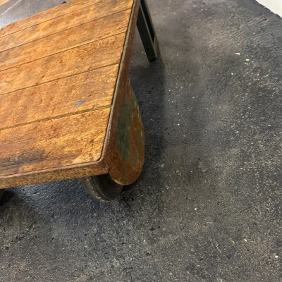 Antique Wooden Tuglift Trolley
