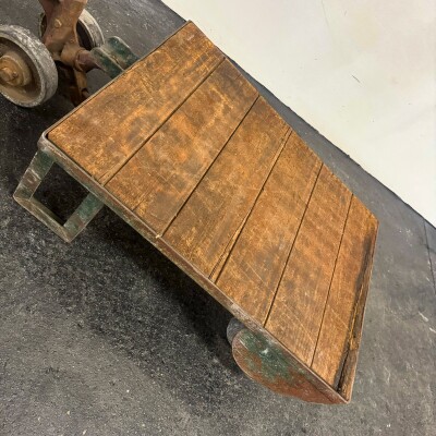 Antique Wooden Tuglift Trolley