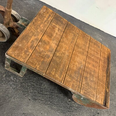 Antique Wooden Tuglift Trolley