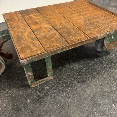 Antique Wooden Tuglift Trolley