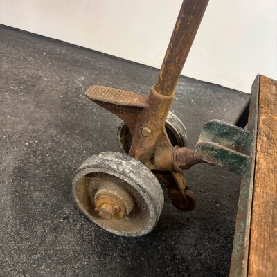Antique Wooden Tuglift Trolley