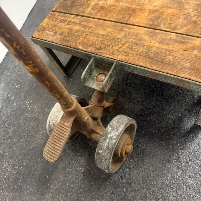 Antique Wooden Tuglift Trolley
