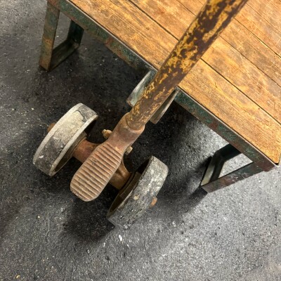 Antique Wooden Tuglift Trolley