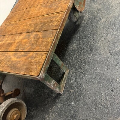 Antique Wooden Tuglift Trolley