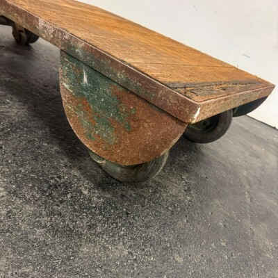 Antique Wooden Tuglift Trolley