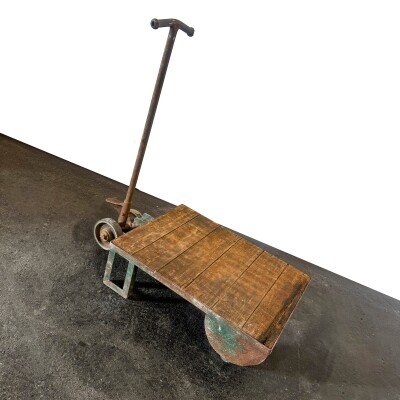 Antique Wooden Tuglift Trolley