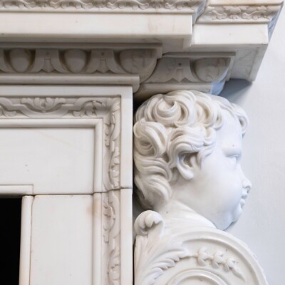 18th Century English Baroque Marble Fireplace | Appuldurcombe House POA