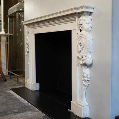18th Century English Baroque Marble Fireplace | Appuldurcombe House POA