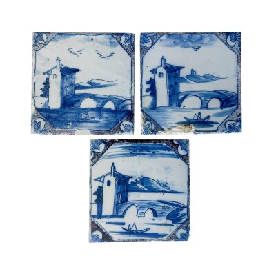 Antique 18th Century Dutch Delft Tiles | 2 Remaining