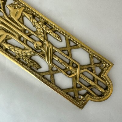 Reclaimed Brass Primrose Finger Plates - 14 Pairs Available