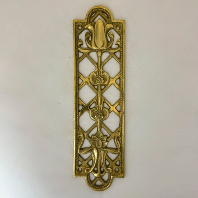 Reclaimed Brass Tulip Finger Plates - 10 Pairs Available