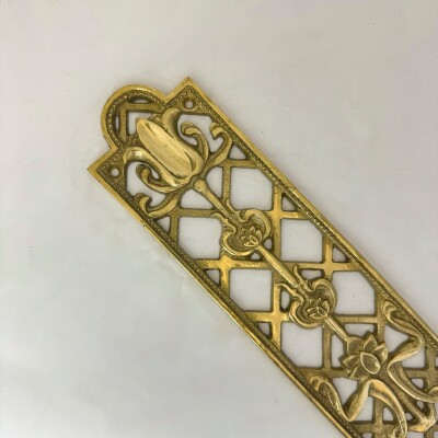 Reclaimed Brass Tulip Finger Plates - 10 Pairs Available