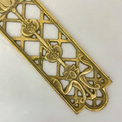 Reclaimed Brass Tulip Finger Plates - 10 Pairs Available