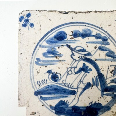 Single Antique Dutch Delft Tile