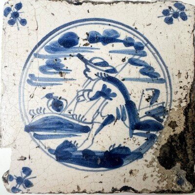 Single Antique Dutch Delft Tile