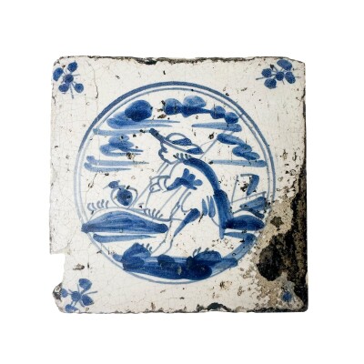 Single Antique Dutch Delft Tile