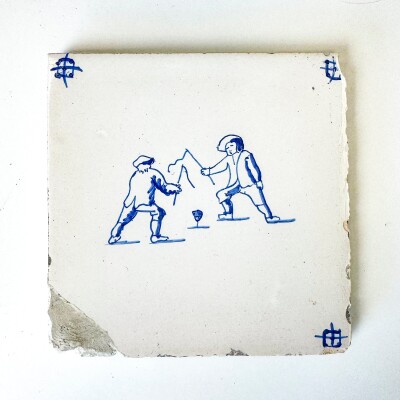 Set of 6 Antique 18th Century Dutch Delft Tiles