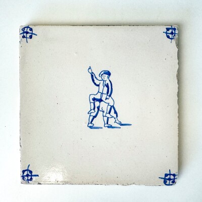 Set of 6 Antique 18th Century Dutch Delft Tiles