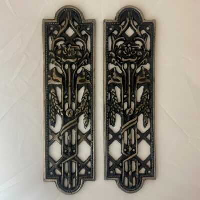 Reclaimed Cast Iron Primrose Finger Plates - 6 Pairs Available