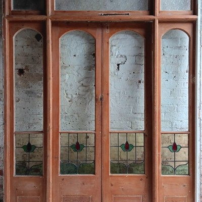 Victorian glazed double door entrance