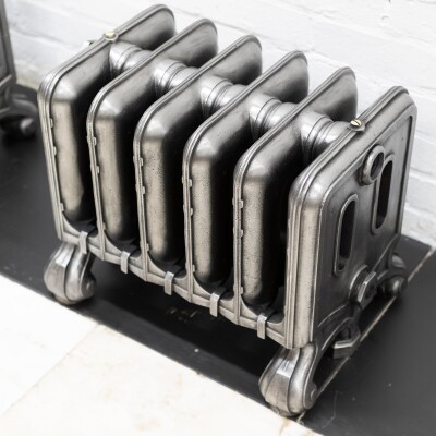 Rare Antique Hand Polished Cast Iron Radiator | 6 Sections