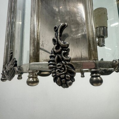 Reclaimed Nickel Plated Lantern Ceiling Light