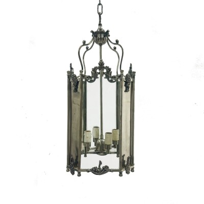 Reclaimed Nickel Plated Lantern Ceiling Light