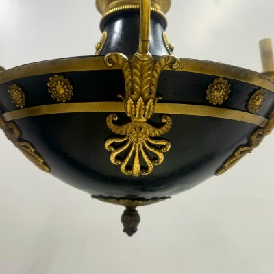 Antique French Empire Chandelier with Brass Accents | 6 Arms