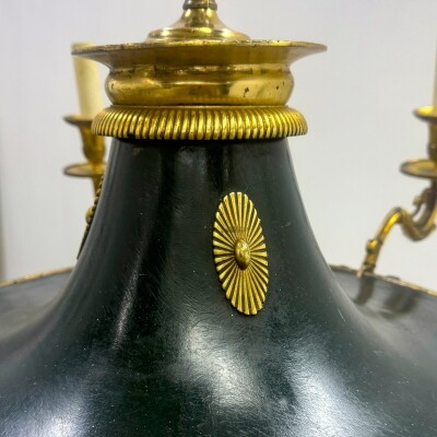 Antique French Empire Chandelier with Brass Accents | 6 Arms