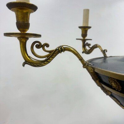 Antique French Empire Chandelier with Brass Accents | 6 Arms