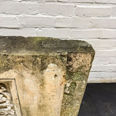 Antique Coade Stone Central Leaf Plaque
