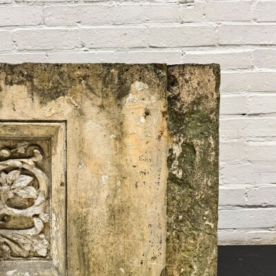 Antique Coade Stone Central Leaf Plaque