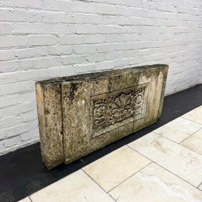Antique Coade Stone Central Leaf Plaque