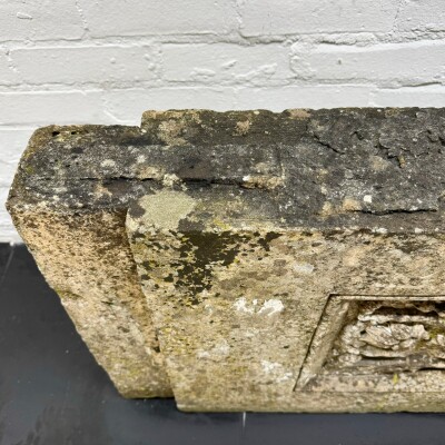 Antique Coade Stone Central Leaf Plaque