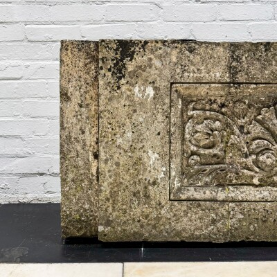 Antique Coade Stone Central Leaf Plaque