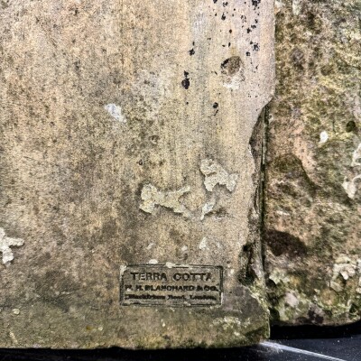 Antique Coade Stone Central Leaf Plaque