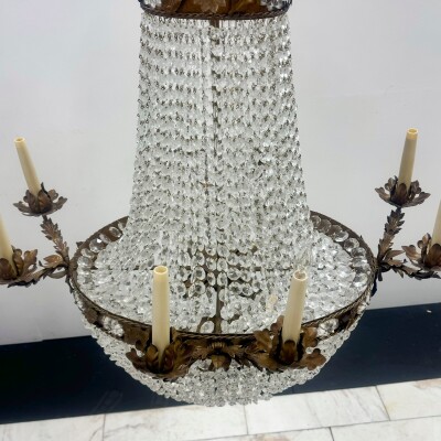 Reclaimed Antique Bronze Effect Crystal Chandelier | 8 Arm