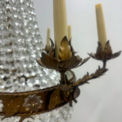 Reclaimed Antique Bronze Effect Crystal Chandelier | 8 Arm