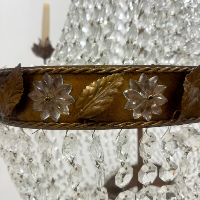 Reclaimed Antique Bronze Effect Crystal Chandelier | 8 Arm