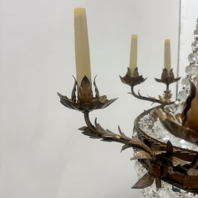 Reclaimed Antique Bronze Effect Crystal Chandelier | 8 Arm