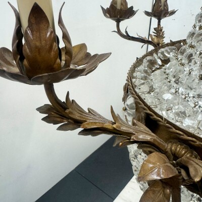 Reclaimed Antique Bronze Effect Crystal Chandelier | 8 Arm
